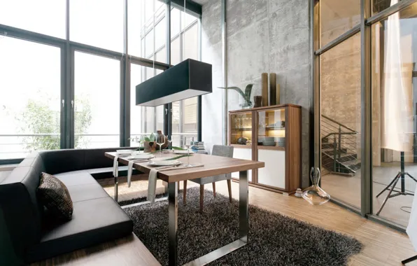 Дизайн, стиль, комната, интерьер, modern, room, столовая, лофт