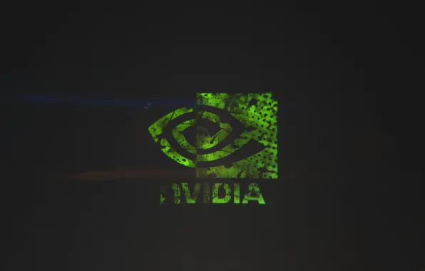 Картинка зеленый, green, черный, logo, nvidia gtx