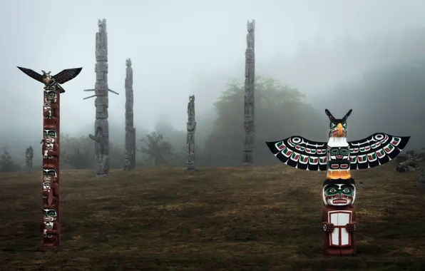 Cormorant Island, Alert Bay, Totem poles