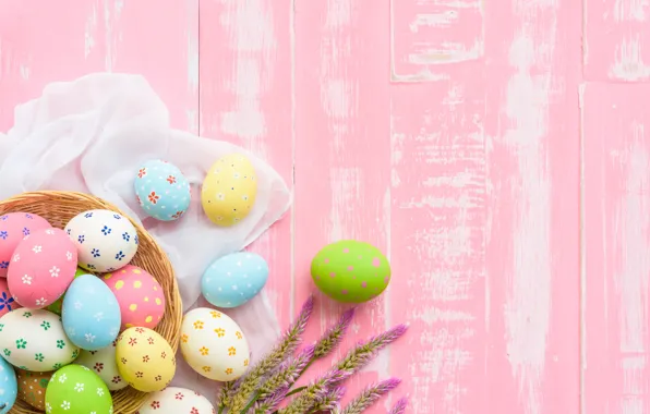 Картинка цветы, яйца, Пасха, flowers, spring, Easter, eggs, decoration
