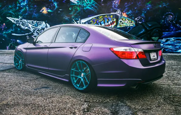 Хонда, wheels, Honda, Accord, Tuning, purple, rearside, Аккорд