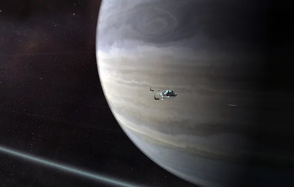 Space, game, station, Eve online, Gas gigant, distance x32
