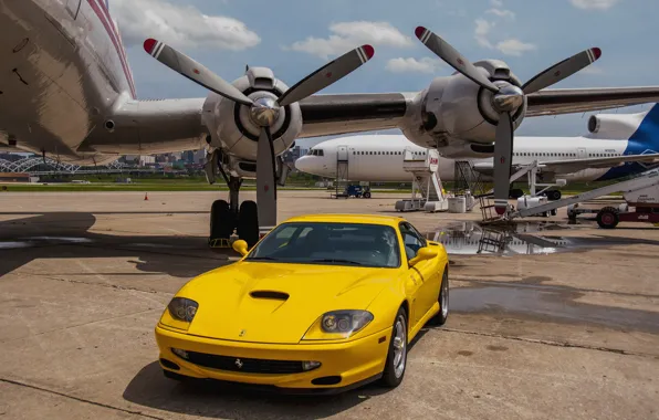 Картинка Ferrari, yellow, 550, Maranello