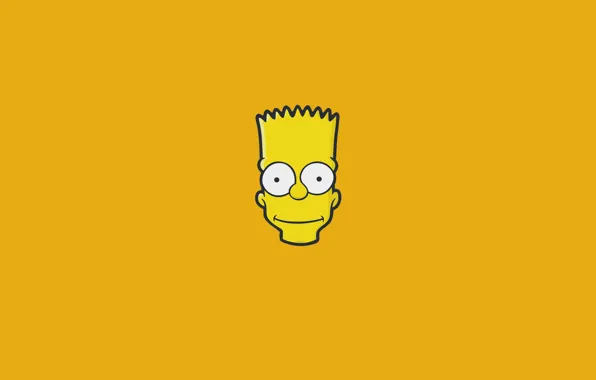 Картинка Симпсоны, Минимализм, Рисунок, Лицо, Голова, Simpsons, Барт, Арт