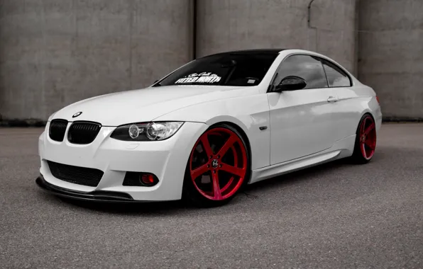 BMW, Red, White, E92, Wheels