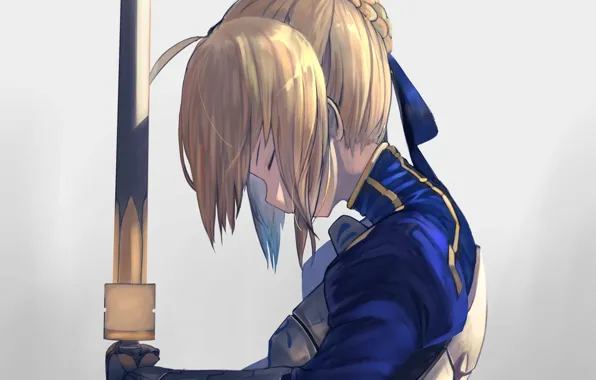 Девушка, меч, рыцарь, сейбер, Артурия Пендрагон, Fate / Stay Night