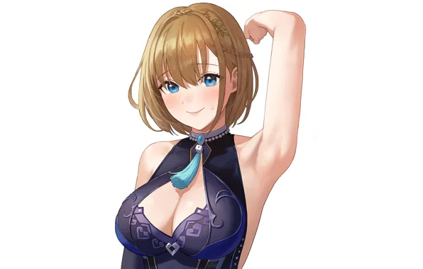 Sexy, boobs, stretch, anime, short hair, babe, armpit, armpits
