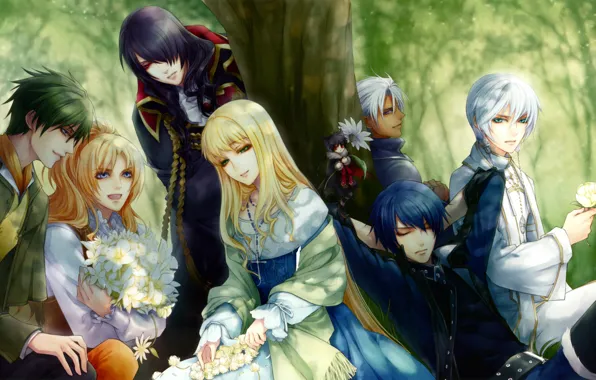 Улыбка, друзья, венок, visual novel, edel blume, gerald vilbervint, balazs von istvan, edel