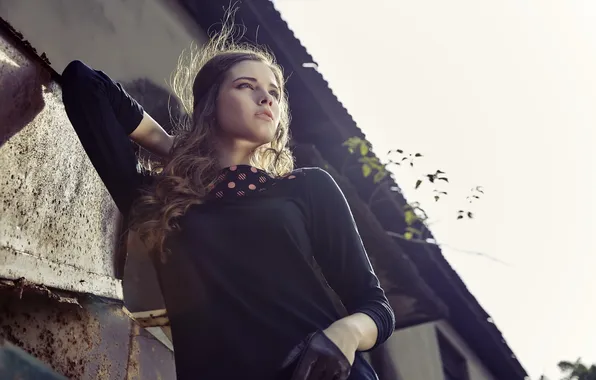 Девушка, поза, фон