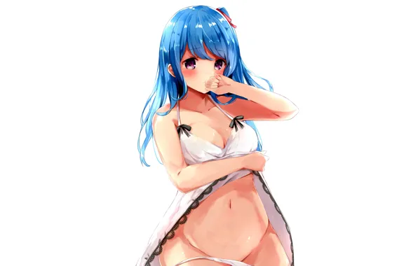 Girl, sexy, cleavage, long hair, dress, boobs, anime, beautiful