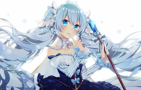 Снежинки, Hatsune Miku, Vocaloid, Вокалоид, Хатсуне Мику