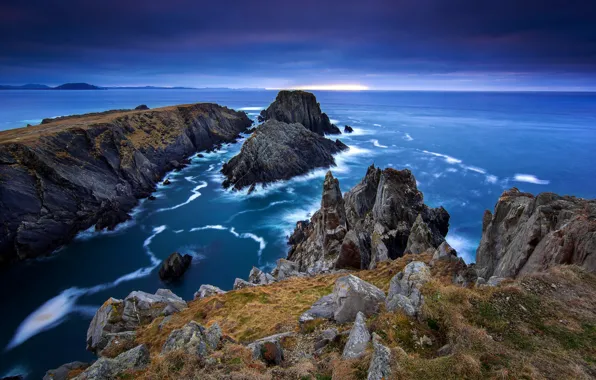 Море, небо, океан, графство, Донегол, северная Ирландия