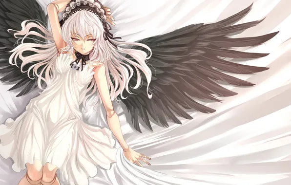 Картинка девушка, крылья, аниме, rozen maiden