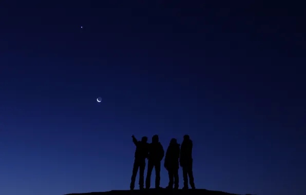 Картинка космос, люди, Луна, Венера