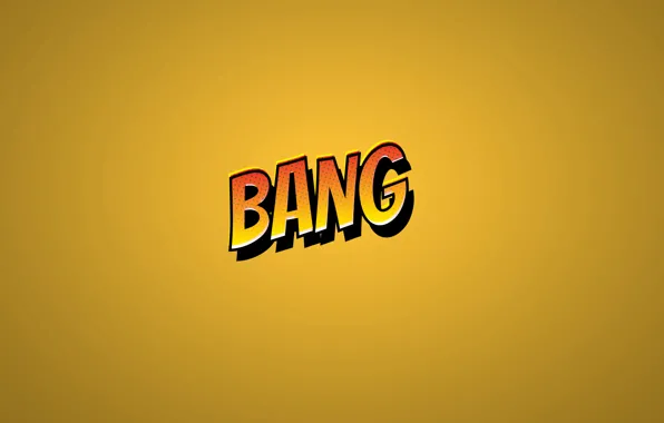 Надпись, оранжевый фон, BANG