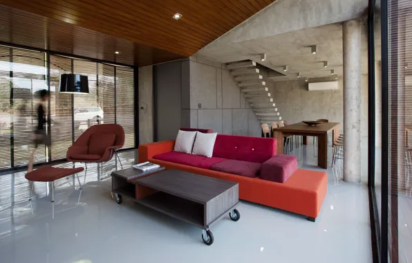 Дизайн, интерьер, гостиная, столовая, техно стиль, W House, by IDIN Architects