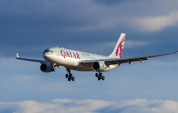 Картинка лайнер, Airbus, Qatar Airways, A330-202