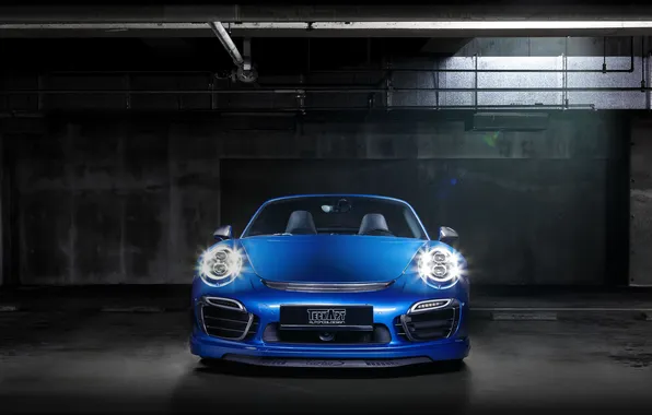 Картинка синий, 911, Porsche, кабриолет, порше, Turbo, Cabriolet, турбо
