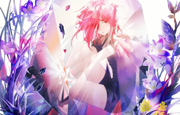 Девушка, цветы, арт, Houseki no Kuni, Страна Самоцветов