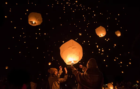 Картинка Japan, Niigata, Sky lantern festival