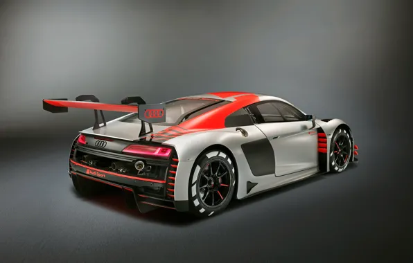 Гоночное авто, Audi R8, вид сзади, LMS, 2019