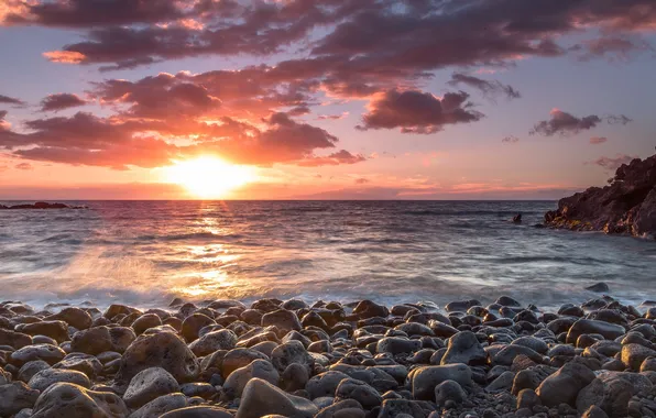 Море, пейзаж, закат