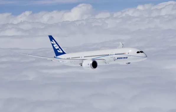 Картинка Boeing Completes First Flight of First 787 Dreamliner, Boeing 787-8, Powered by GE Engines