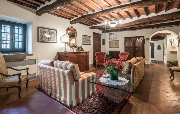 Дизайн, стиль, интерьер, Италия, гостиная, Tuscany, 18th century, Villa Dell Angelo