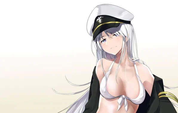 Enterprise, girl, sexy, cleavage, long hair, boobs, anime, beautiful