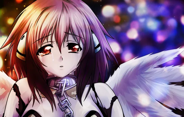 Картинка девушка, крылья, слезы, арт, Sora No Otoshimono