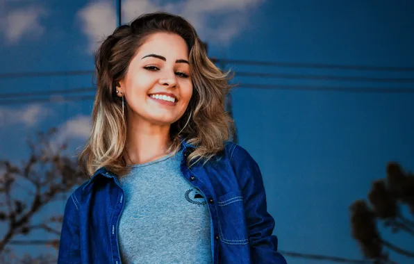 Небо, взгляд, позитив, серьги, sky, look, positive, beautiful woman