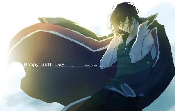 Аниме, арт, парень, плащ, Gintama, Takasugi Shinsuke