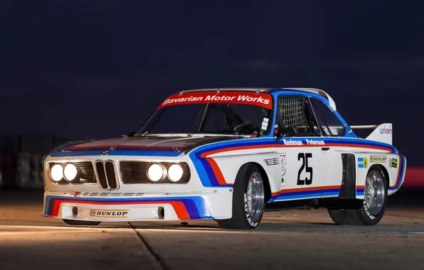 Вечер, Авто, Машина, БМВ, Фары, Немец, Bavarian, BMW 3.0 CSL