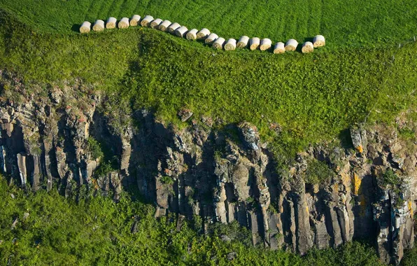 Скалы, Франция, солома, Овернь, Мюроль