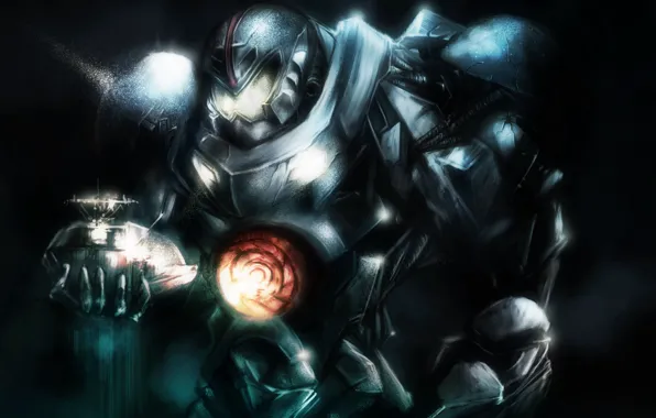 Обои Робот, Art, Тихоокеанский Рубеж, Gipsy Danger, Pacific Rim.
