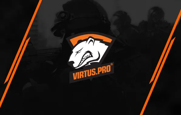 Полосы, логотип, черный фон, спецназ, csgo, cs go, virtus pro, virtuspro