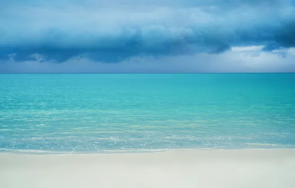 Картинка море, облака, тучи, берег, горизонт