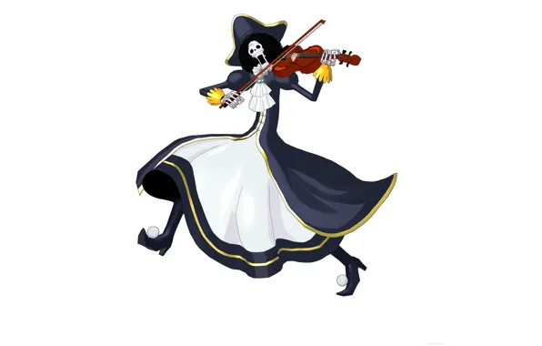 Skull, game, One Piece, pirate, anime, man, violin, asian