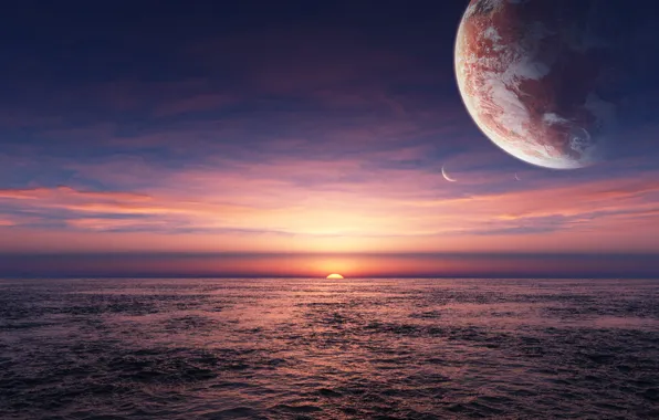 Fantasy, sea, planet