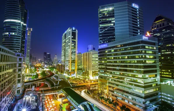 Город, здания, Тайланд, Бангкок, небоскрёбы