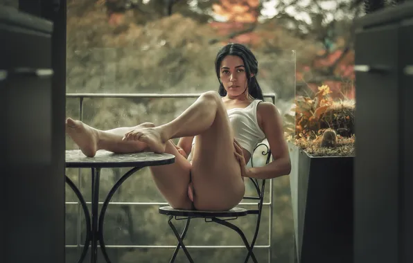 Девушка, поза, фон