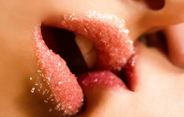 Поцелуй, губы, сахар