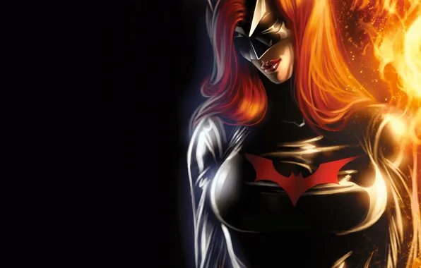 Грудь, знак, герой, эмблема, рыжая, batwoman