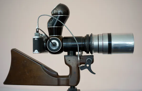Фотоаппарат, объектив, приклад, Kilfitt Tele-Kilar, Dallmeyer 12, 300mm