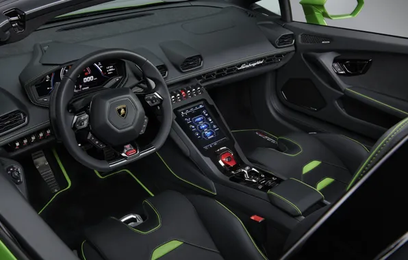 Lamborghini, салон, Spyder, Evo, Huracan, 2019, Lamborghini Huracan Evo