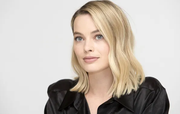 Портрет, актриса, блондинка, белый фон, красотка, Margot Robbie, Марго Робби