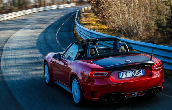 Картинка родстер, спайдер, Abarth, корма, чёрно-красный, 124 Spider, 2019, Rally Tribute