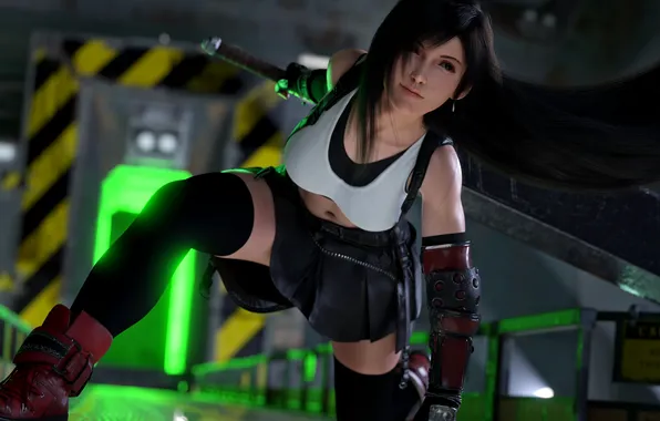 Девушка, Tifa, Final fantasy, последняя фантазия, game art, девушка с мечом, BlendGuardian, Those Who Fight …