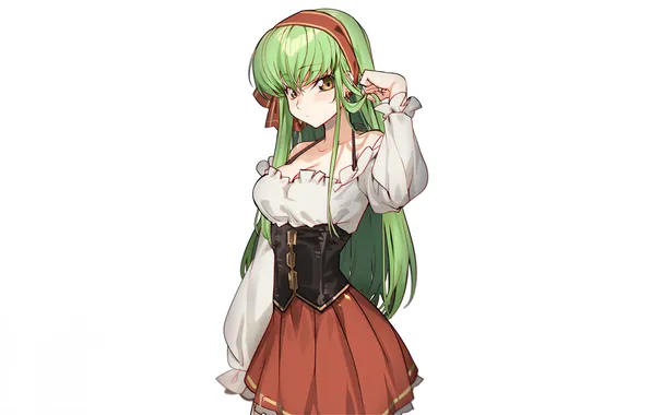 Girl, cleavage, Code Geass, long hair, boobs, anime, beautiful, pretty