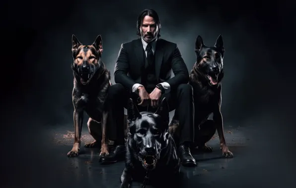 Собаки, постер, Киану Ривз, dogs, Keanu Reeves, John Wick, Джон Уик